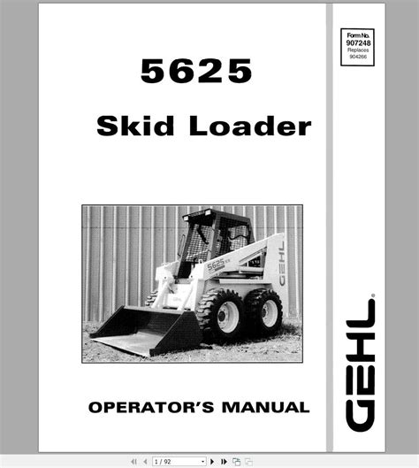 gehl 5625 sx skid steer specs|gehl 5625 parts manual.